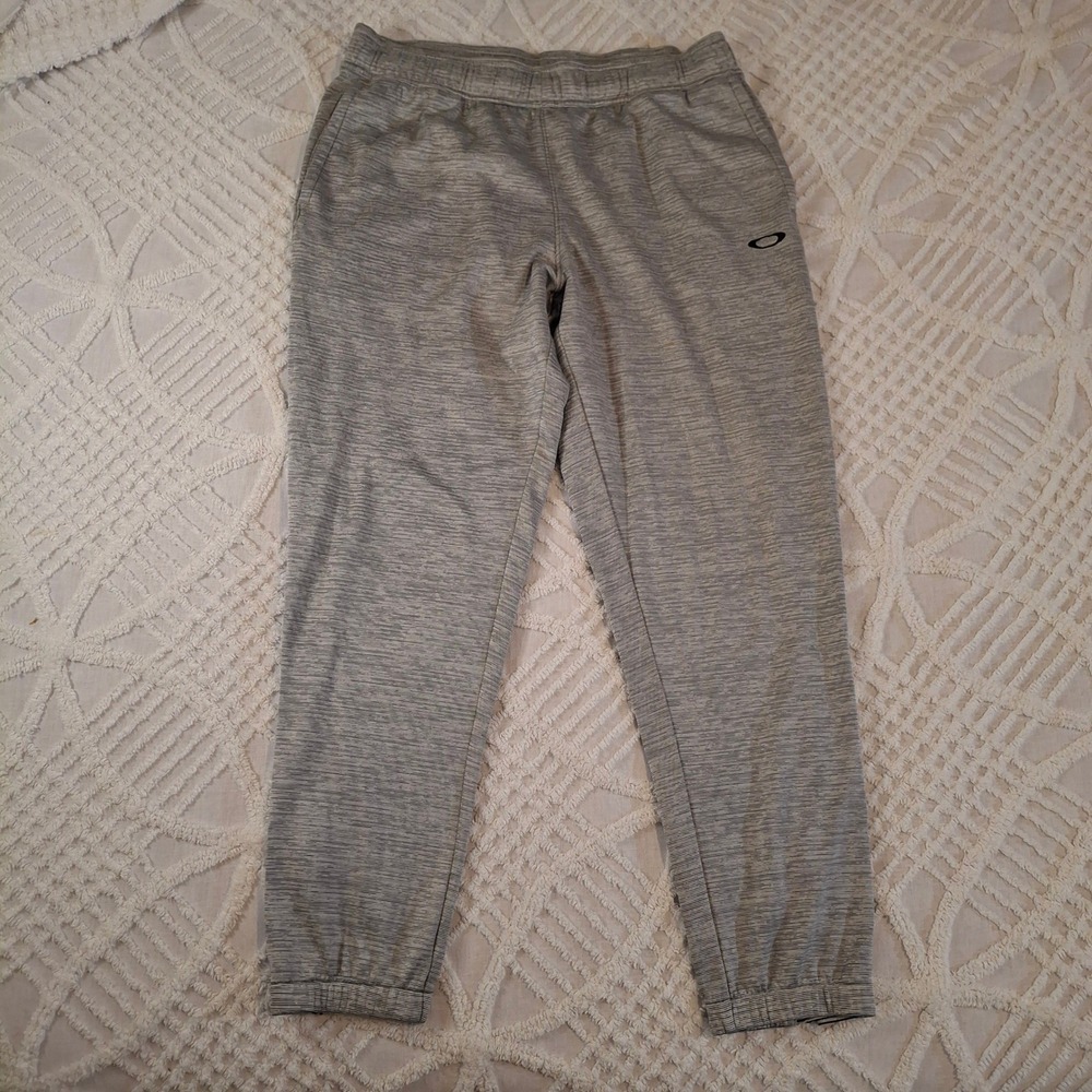 Oakley Women's Large Gray Heathered‎ Athletic Jogger Pants w/Zipper Ankles